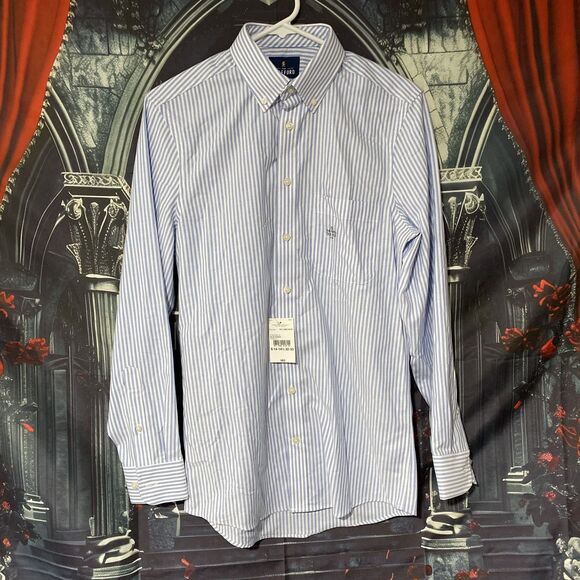 Stafford Brand New Stripped Casual Button Down Dress Shirt Men's Small - Picture 1 of 6